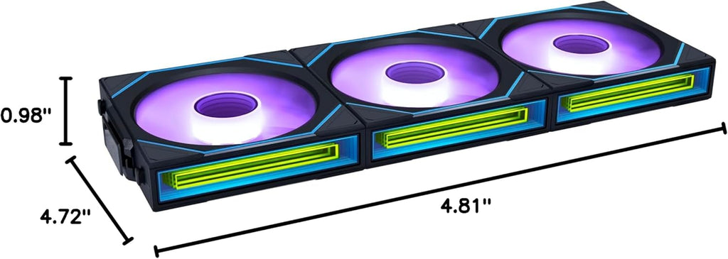 UNI Fan Sl-Infinity Wireless 120 - Triple Pack (Reverse Blade) - 2.4 Ghz Wireless Signal ARGB Fan Control - Double Infinity Mirror - Low Noise - Controller Included - Black (12RSLIN1W3B)