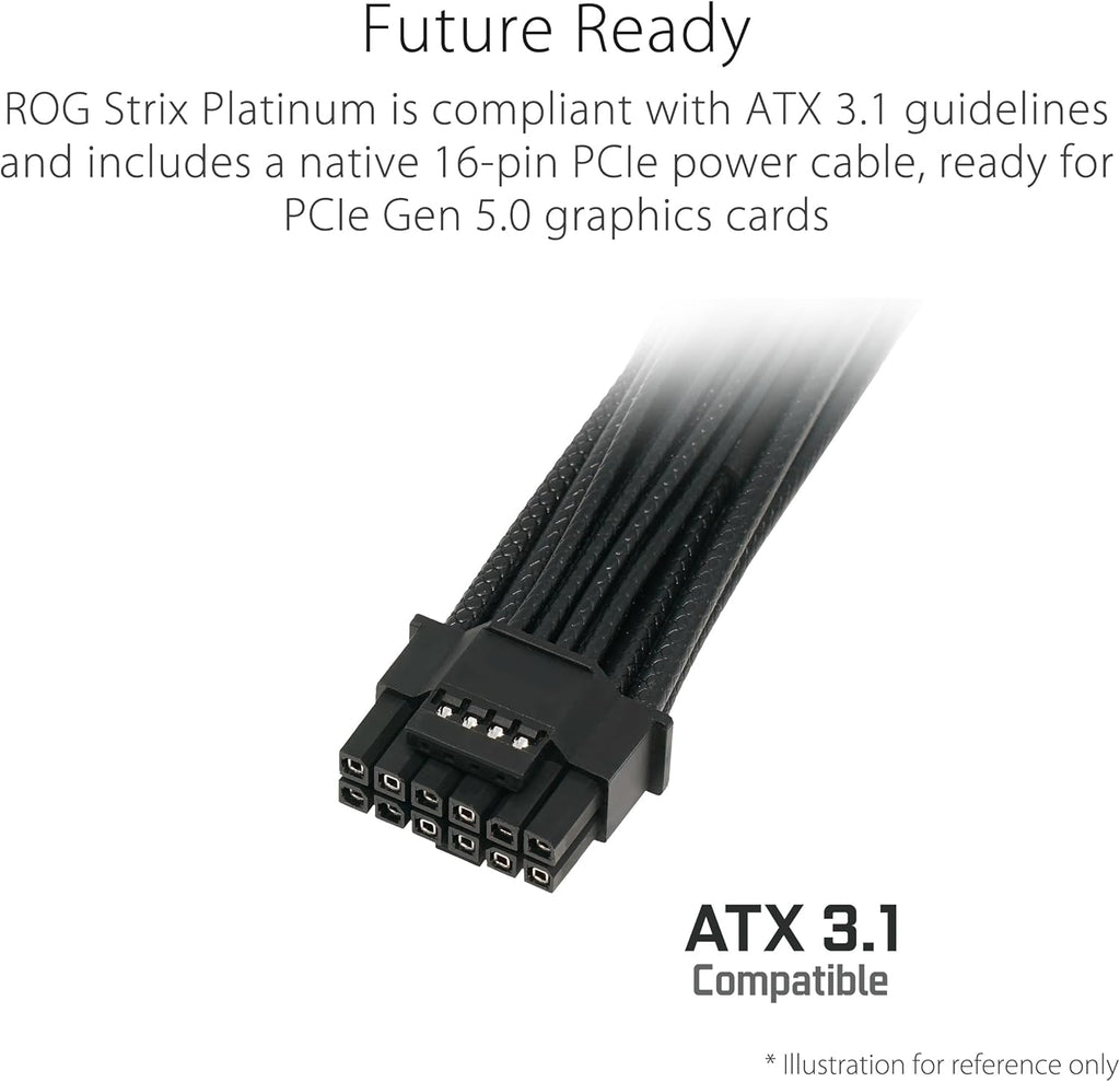 ROG Strix 1200W Platinum (Fully Modular Power Supply, 80 plus Platinum Certified, ATX 3.1, Gan MOSFET, Gpu-First Intelligent Voltage Stabilizer, 10-Year Warranty)